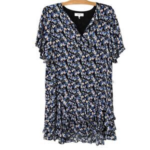 Reiss | Dress Knee Length Floral Short Sleeve Ruffles- Size 12
